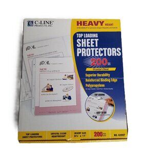 C-Line Heavyweight Sheet Protectors 200 Count Crystal Clear Top Load Letter